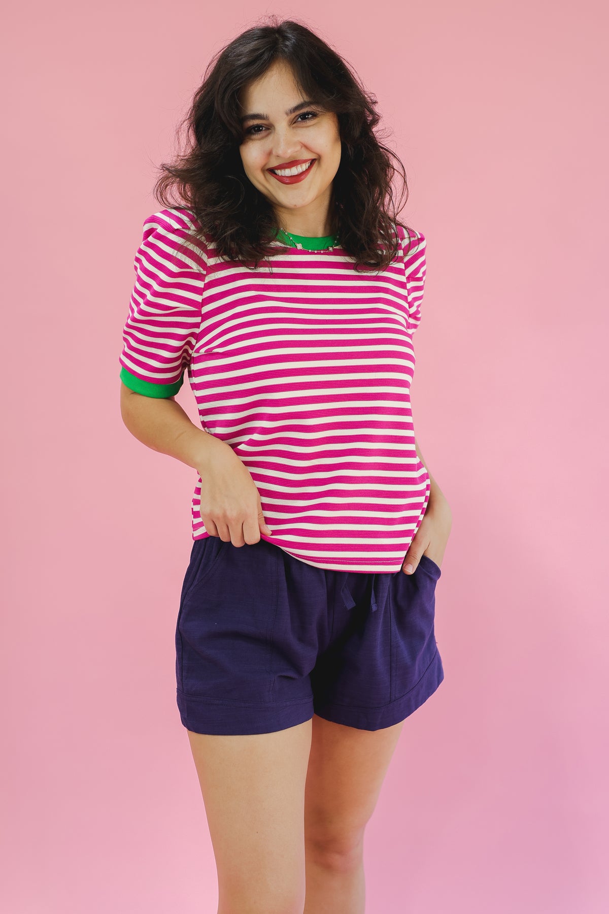 Casual Chic Summer Top - Hot Pink-Entro-Southern House