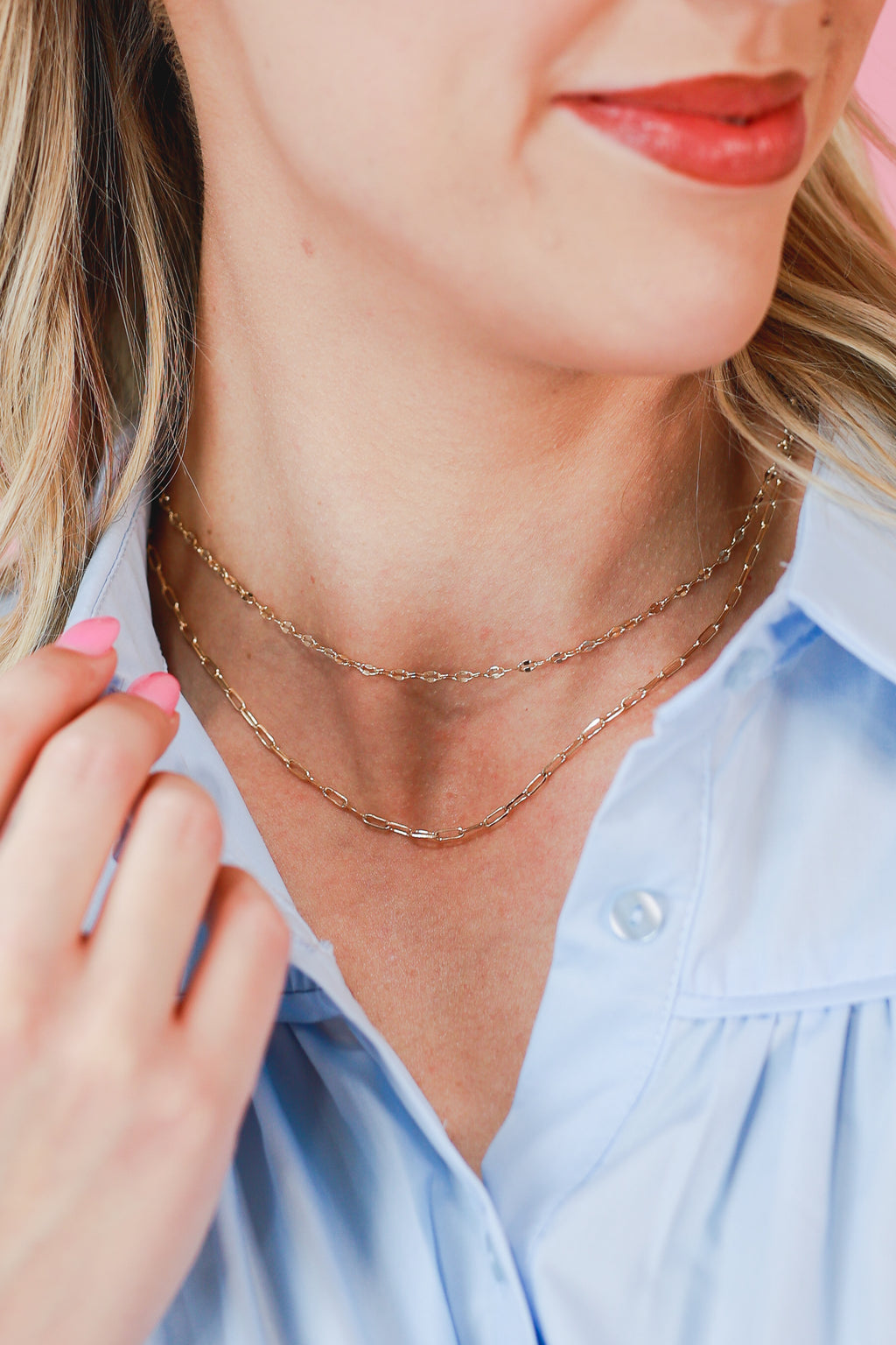 Neatly Done Layered Necklace In Gold
