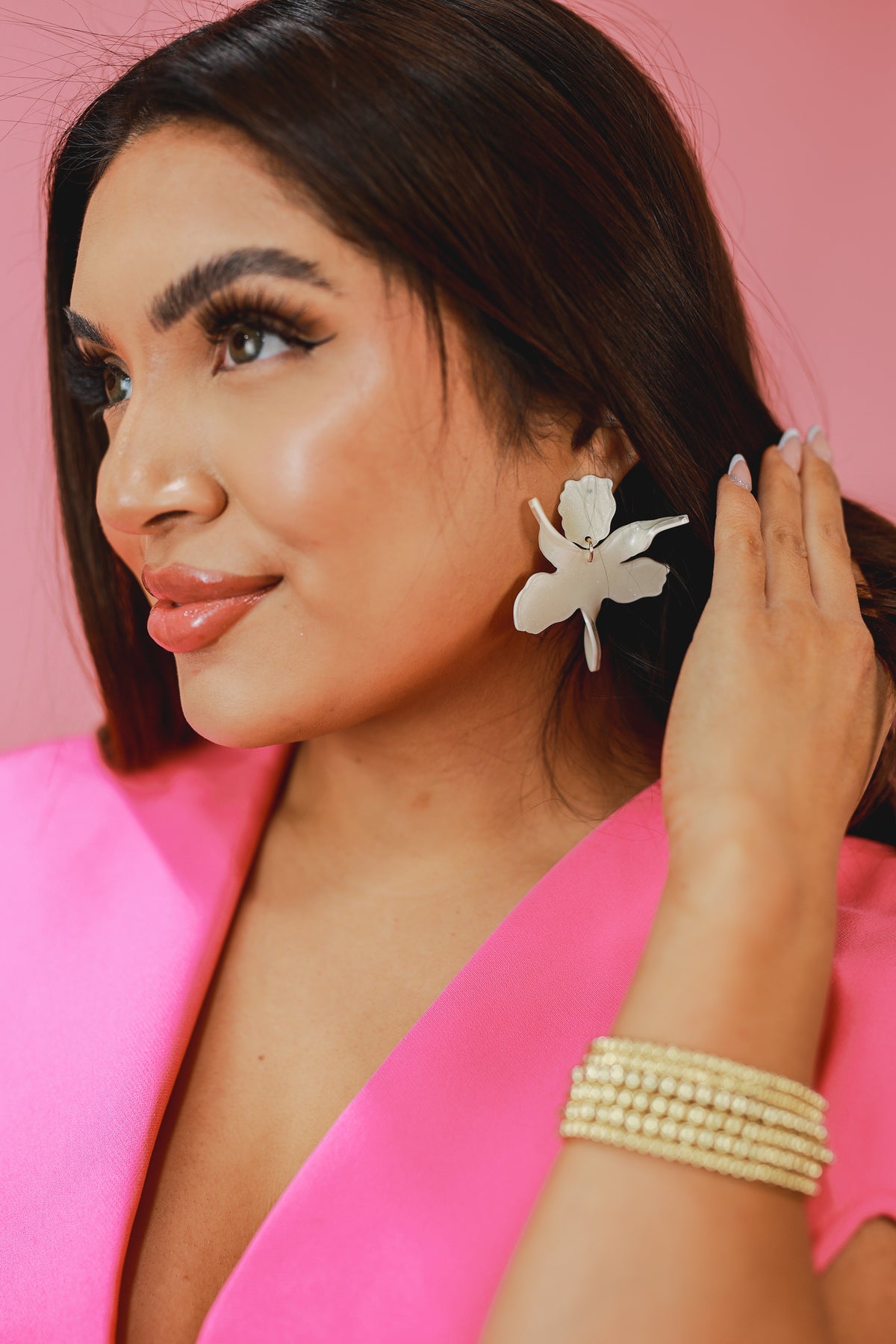 Weekend Floral Earrings In Ivory-Earrings-Southern House-Southern House