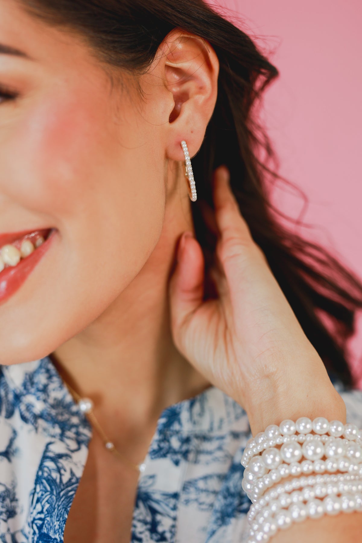 Made For Pearls Hoop In Gold-Earrings-Joia-Southern House