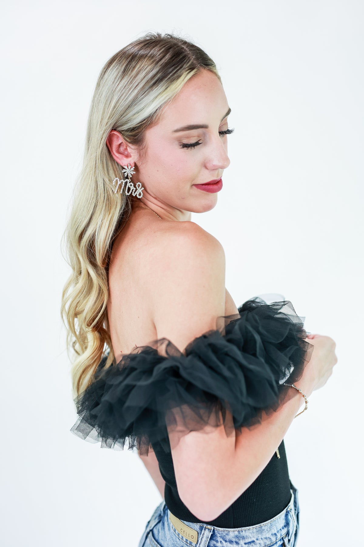 Once In A Lifetime Tulle Bodysuit In Black-Shirt/Tops/Tank/Cami-Entro-Southern House