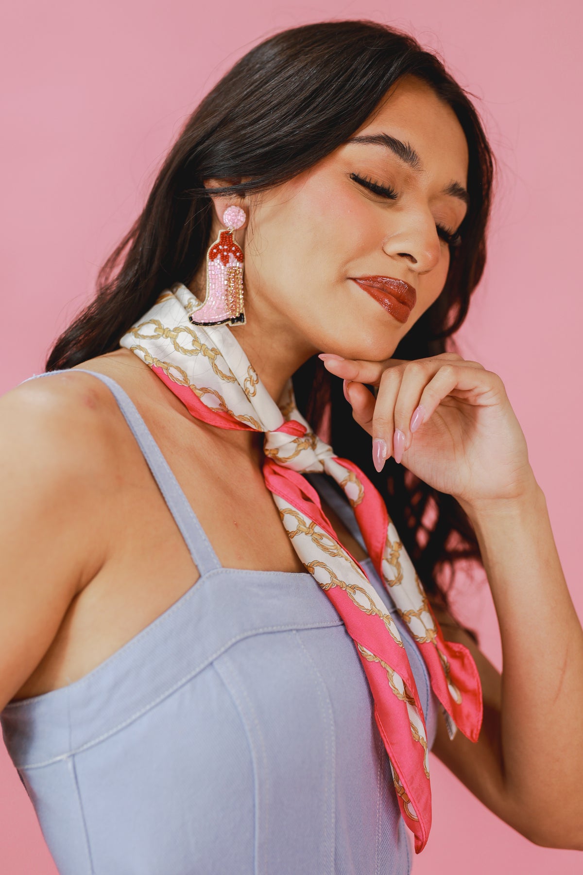 Rodeo Nights Fringe Boot Earrings In Light Pink-Earrings-Sam Mi Jewelry-Southern House