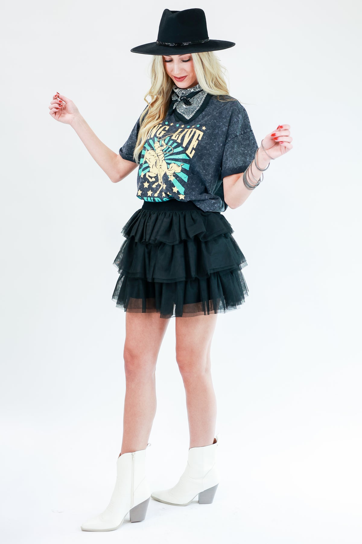 Party Move Tulle Skort In Black-Skirt-entro-Southern House