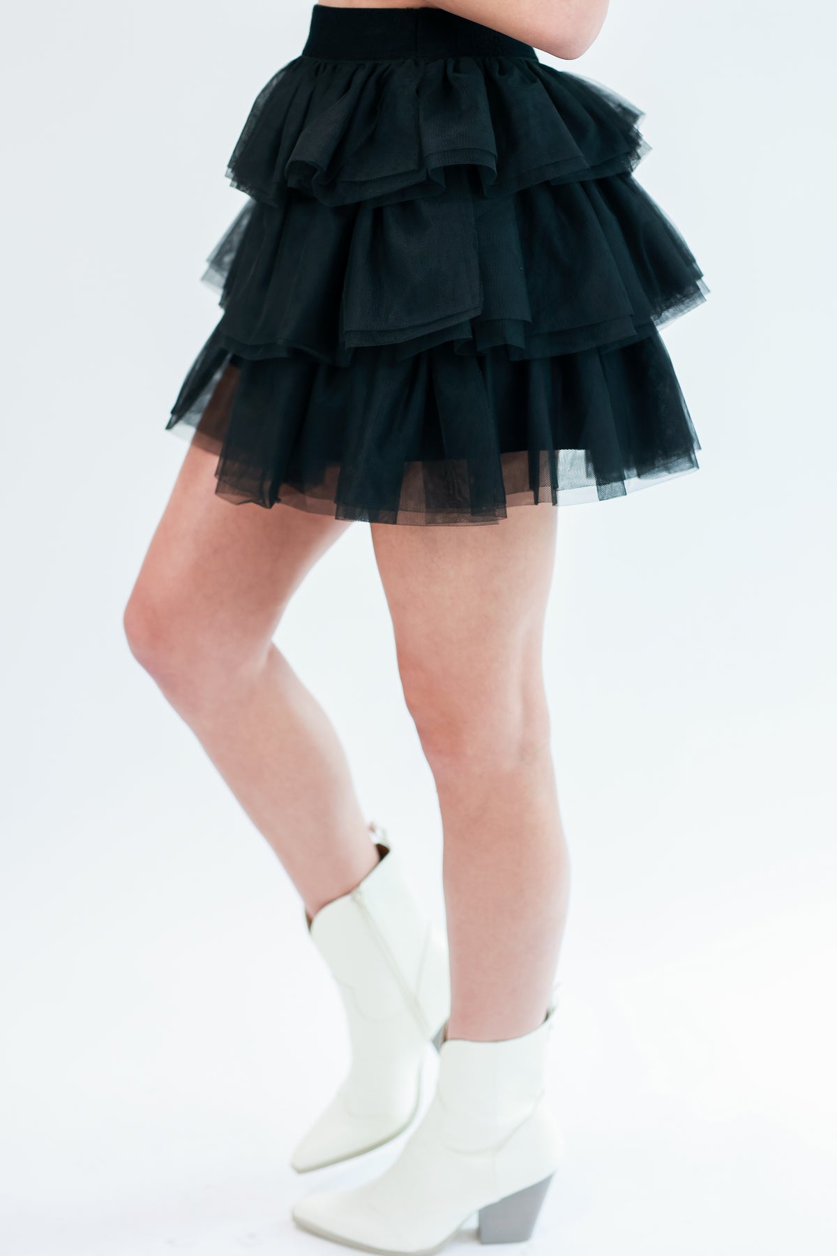 Party Move Tulle Skort In Black-Skirt-entro-Southern House