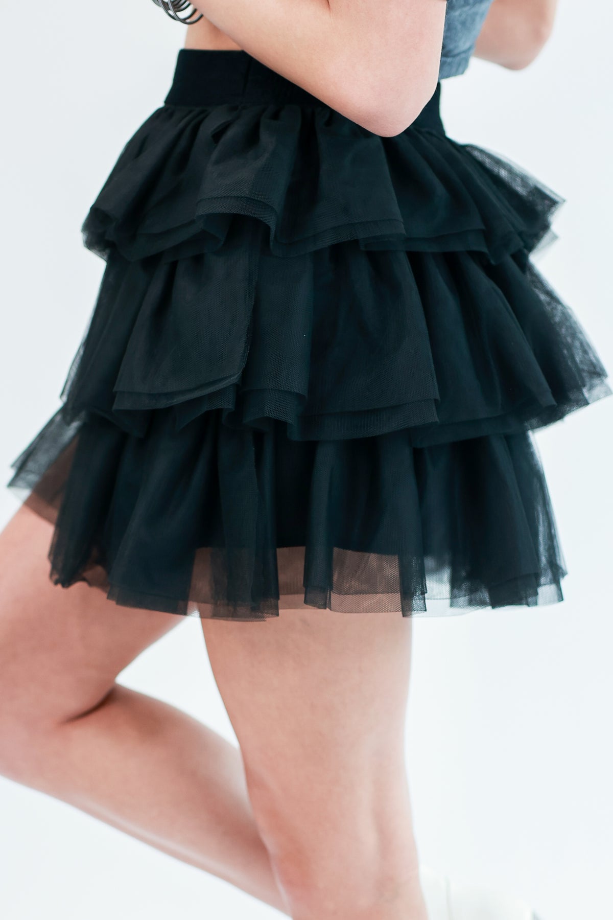Party Move Tulle Skort In Black-Skirt-entro-Southern House