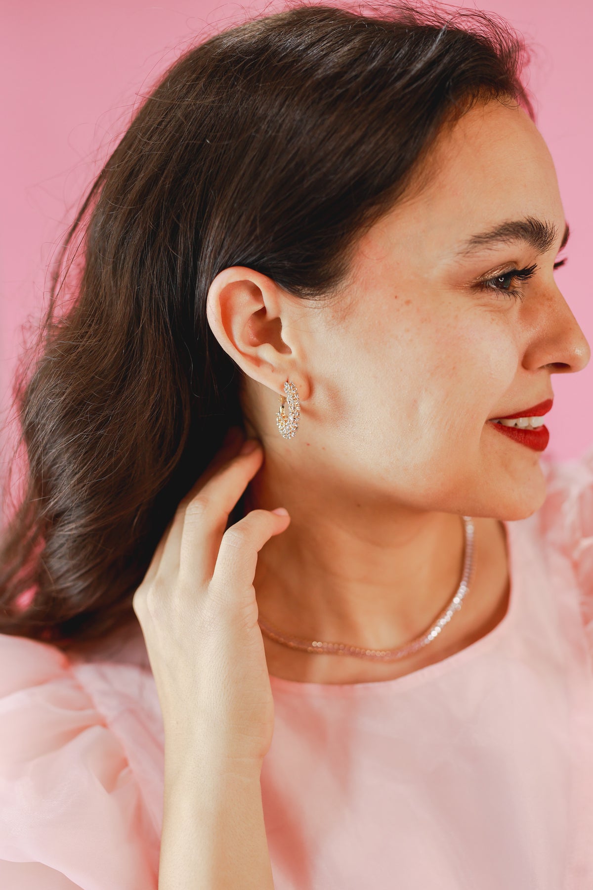 Crystal Clear Earrings In Gold-Joia-Southern House