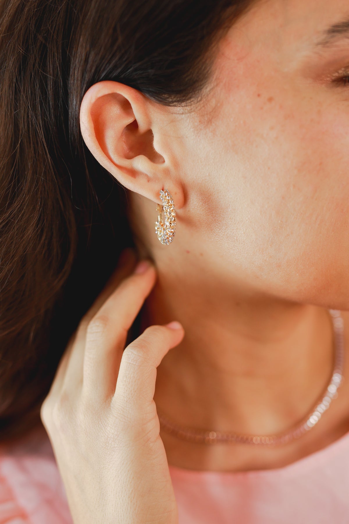 Crystal Clear Earrings In Gold-Joia-Southern House