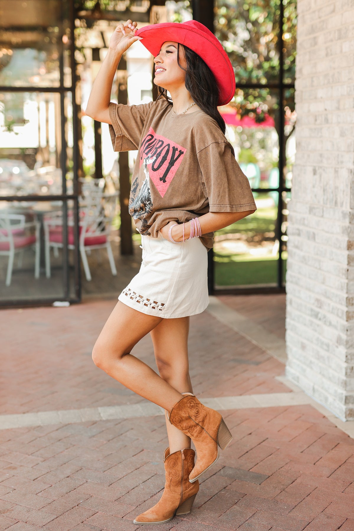 Western Cowboy Tee - Dark Brown-tees-Southern House