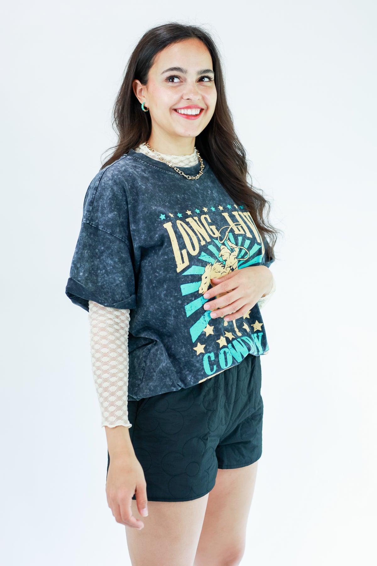 Touch Of Color Huggie Earrings In Turquoise-Earrings-Joia-Southern House