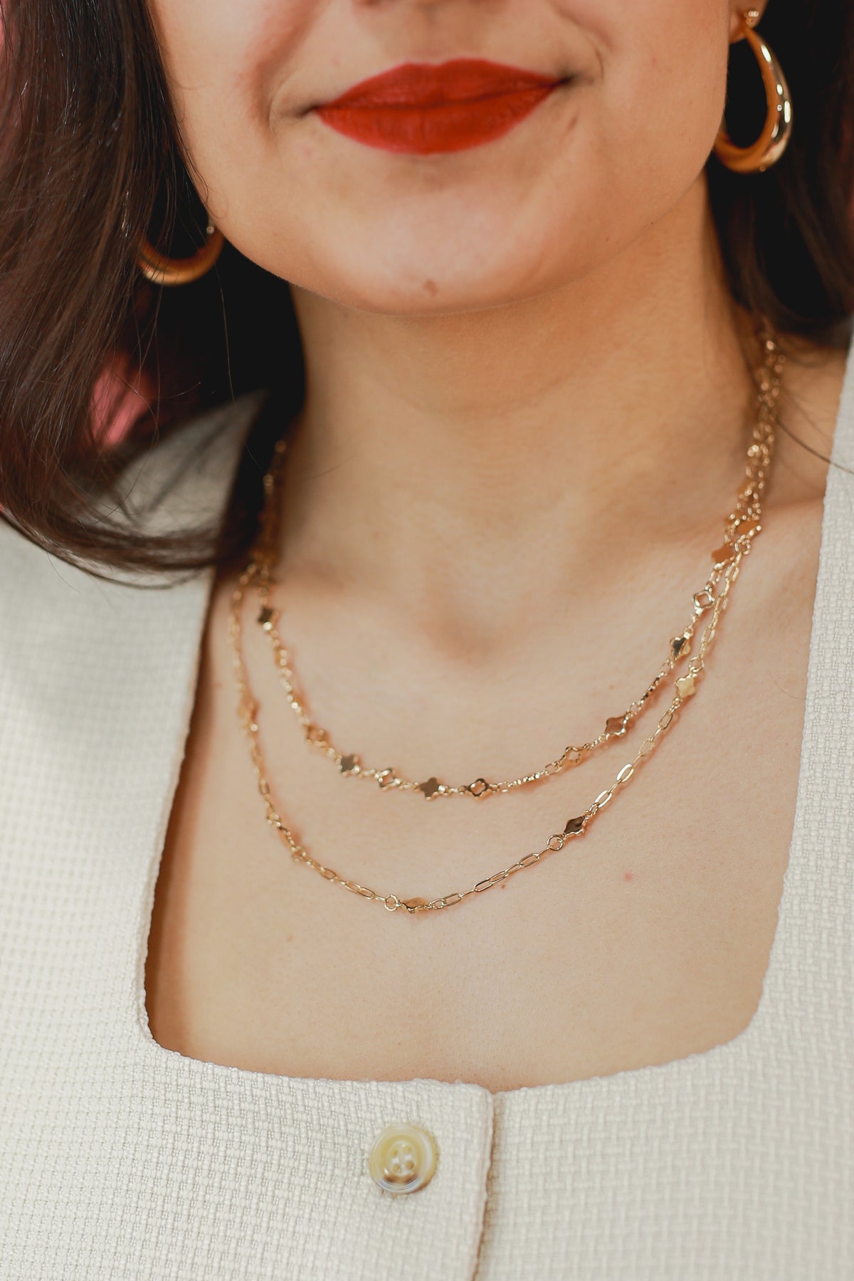 Total Clover Necklace In Gold-Necklace-Joia-Southern House
