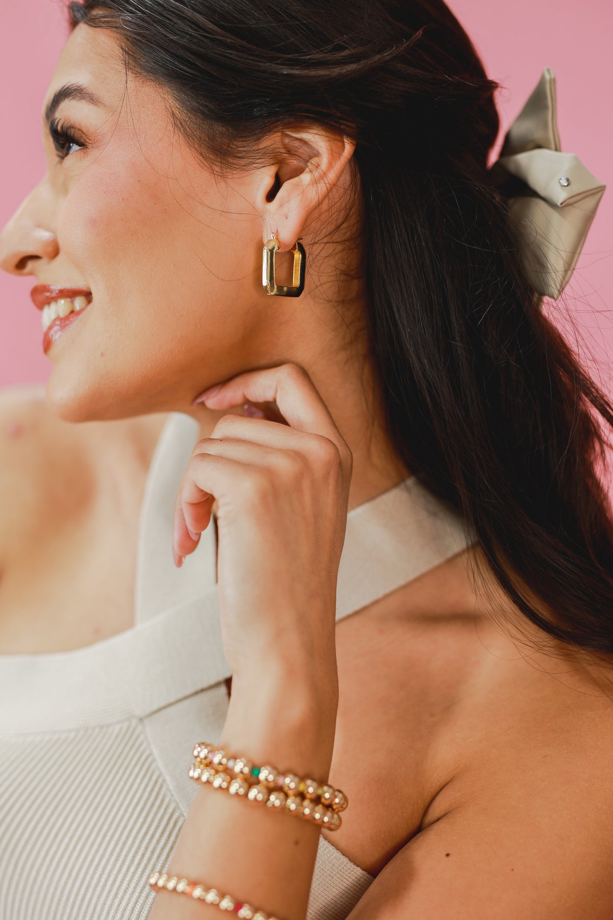 Favored Detail Square Hoops In Gold-Earrings-Southern House-Southern House