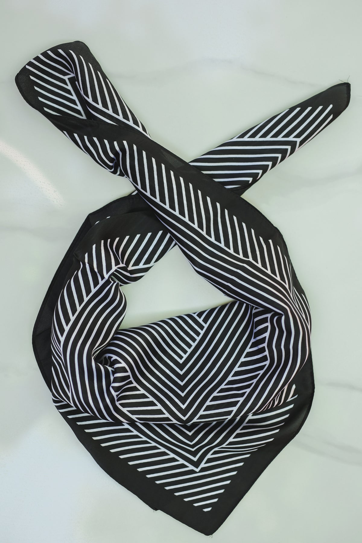 Mono Vibe Striped Scarf - Black-Scarf-Southern House