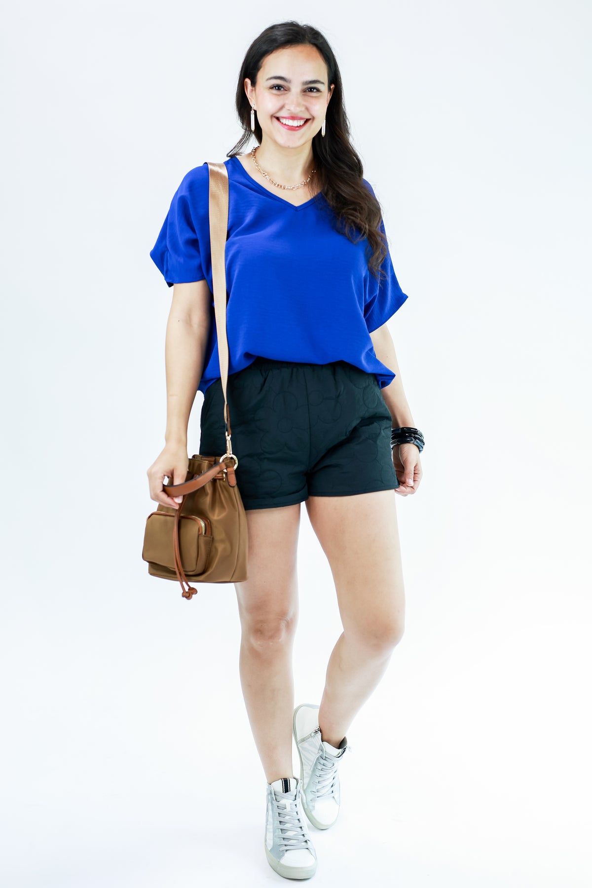 Living In Style Shift Top In Royal-Shirt/Tops-Entro-Southern House