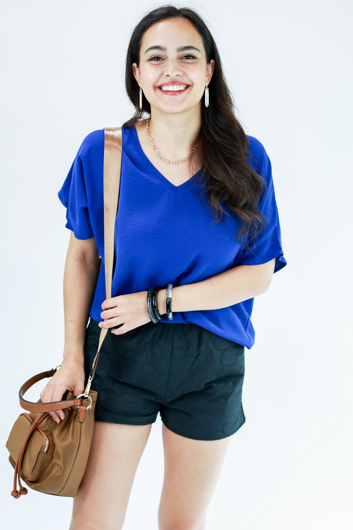 Living In Style Shift Top In Royal-Shirt/Tops-Entro-Southern House