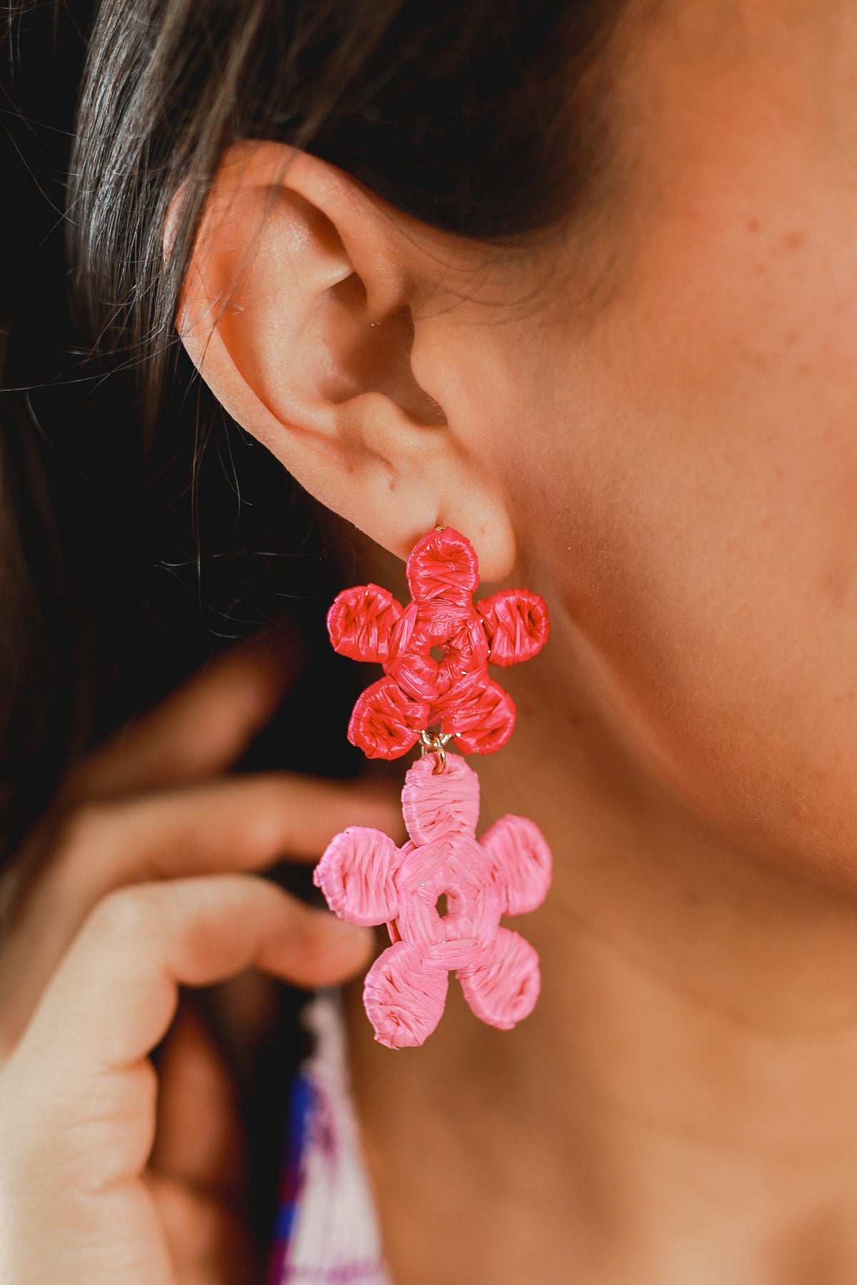 Precious Pink Flower Earrings-Sam Mi Jewelry-Southern House