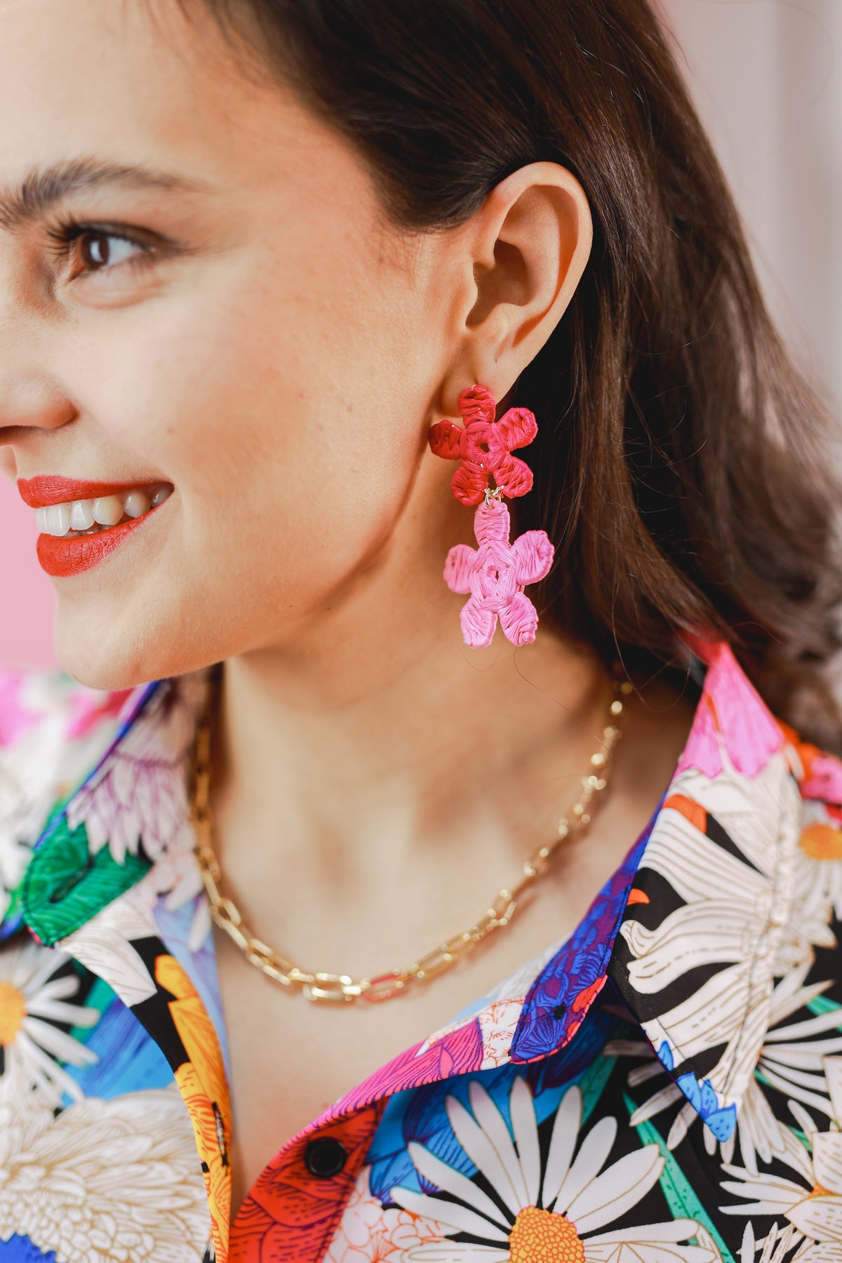 Precious Pink Flower Earrings-Sam Mi Jewelry-Southern House