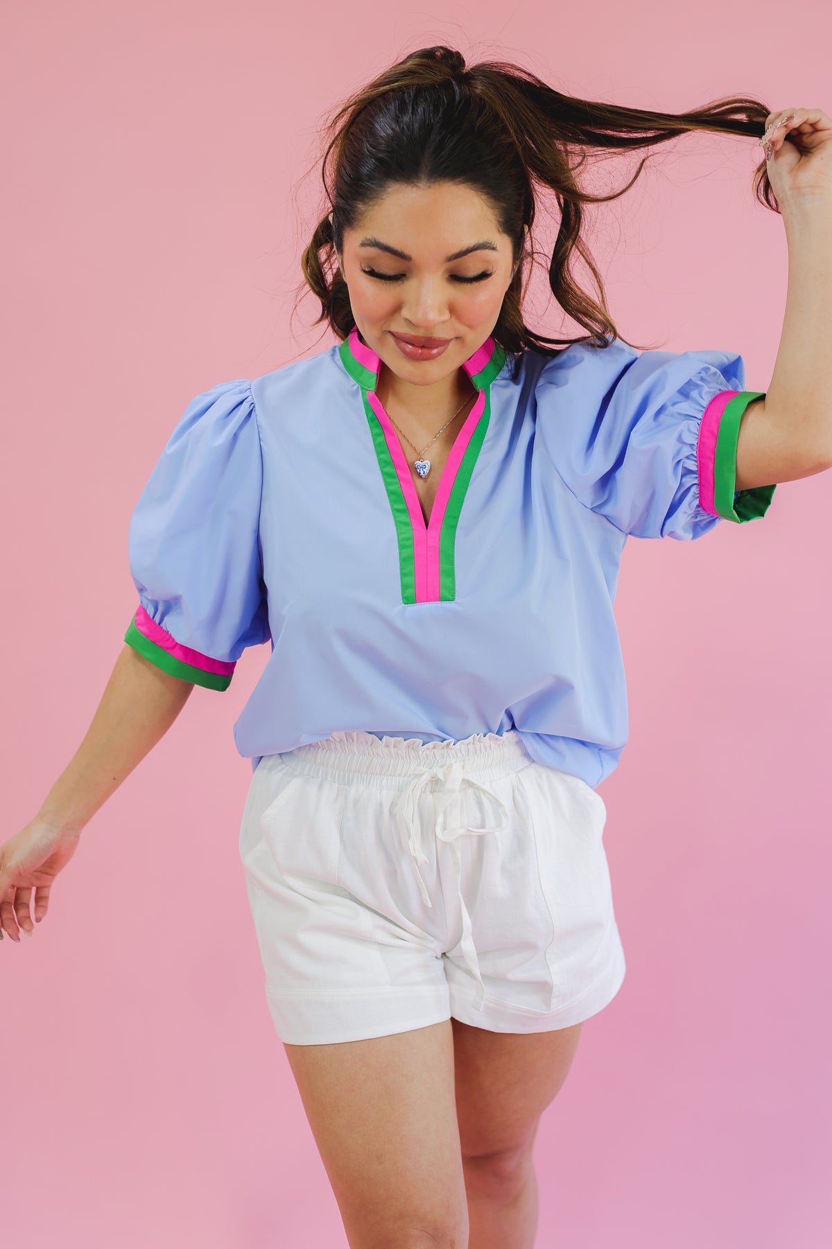 Kindness Counts Top - Chambray-Entro-Southern House