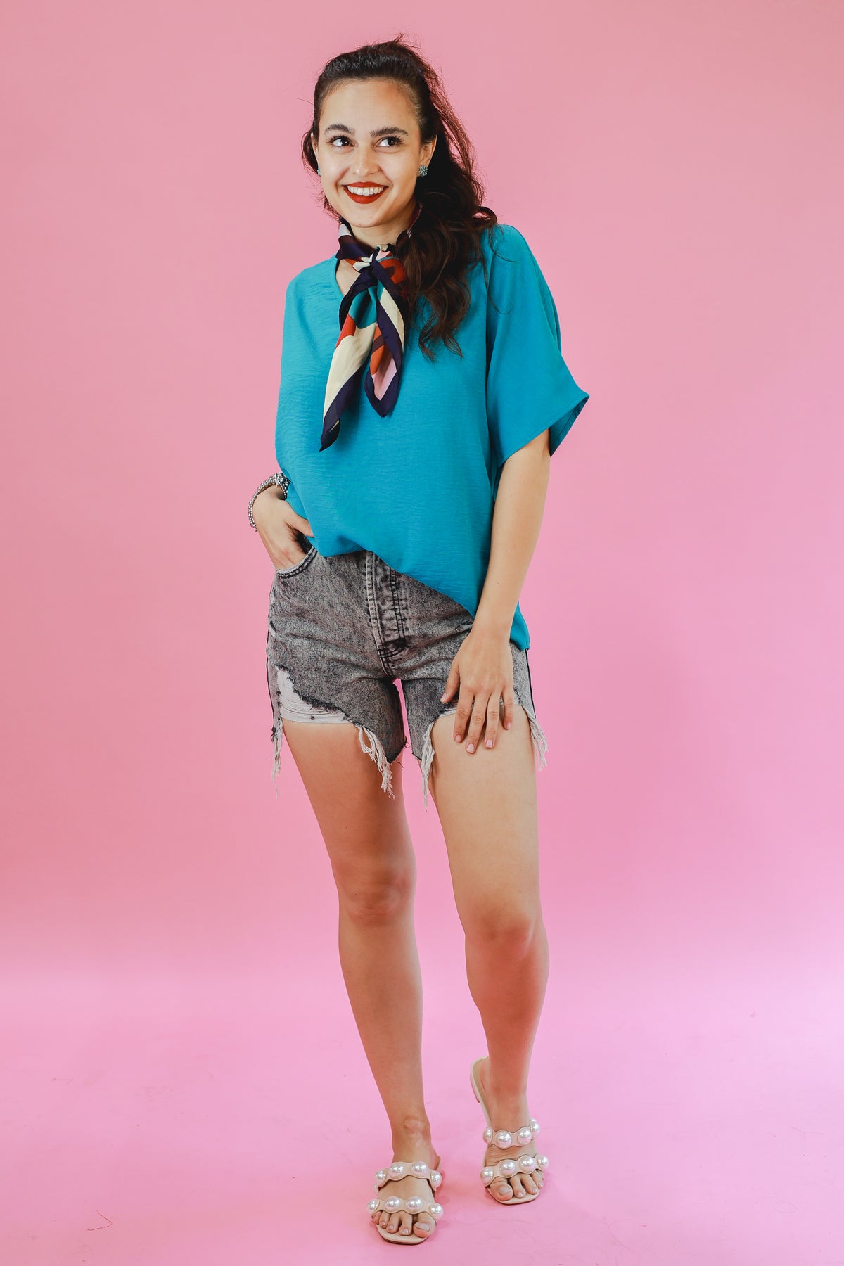 Living In Style Shift Top In Turquoise-Entro-Southern House