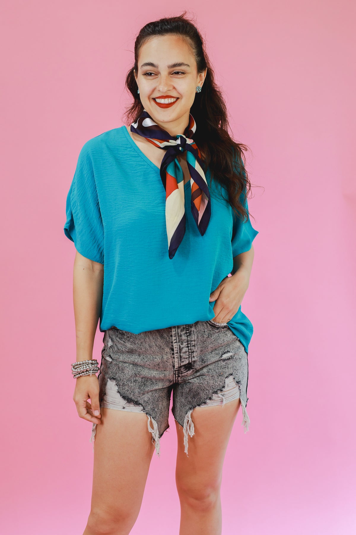 Living In Style Shift Top In Turquoise-Entro-Southern House