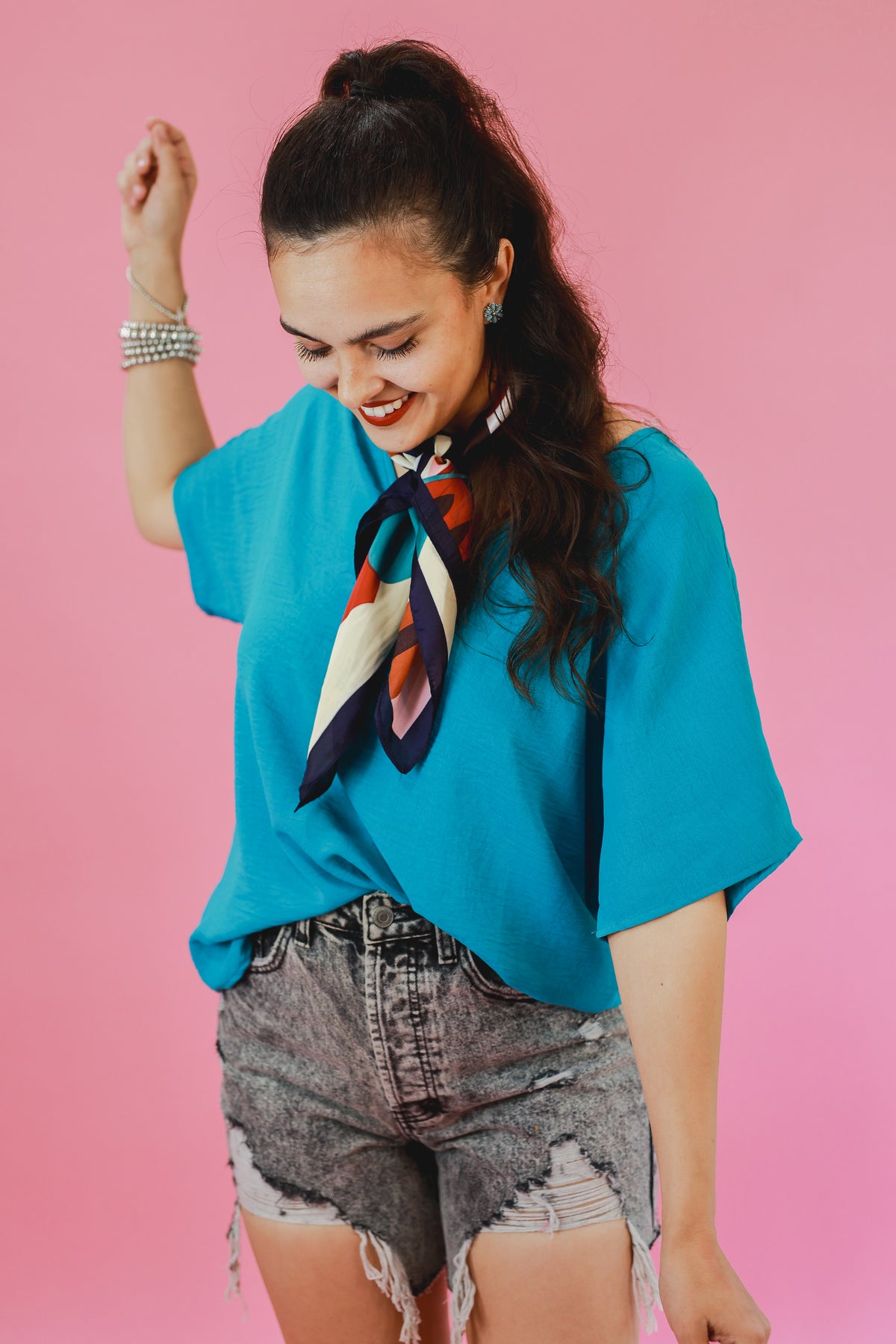Living In Style Shift Top In Turquoise-Entro-Southern House