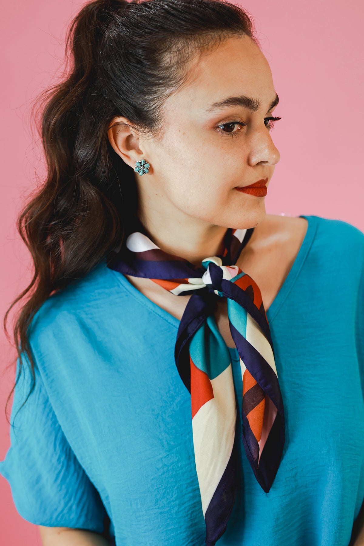 Call It Chic Scarf In Navy-Southern House-Southern House