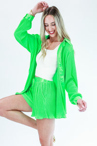 Final Destination Pleated Shorts In Green