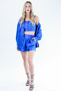 Luxe Moment Jacket In French Blue