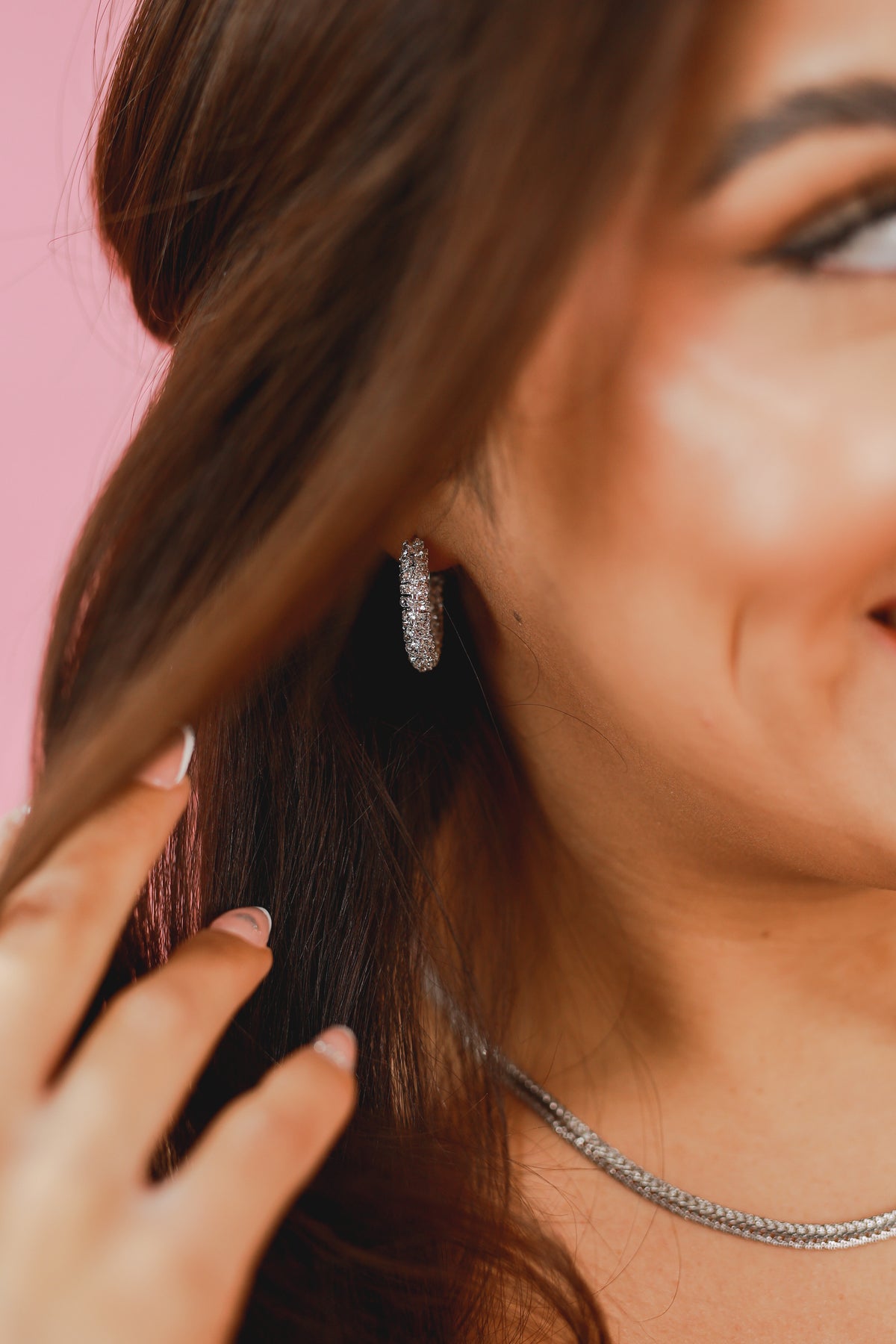 Crystal Clear Earrings In Silver-Earrings-Sam Mi Jewelry-Southern House