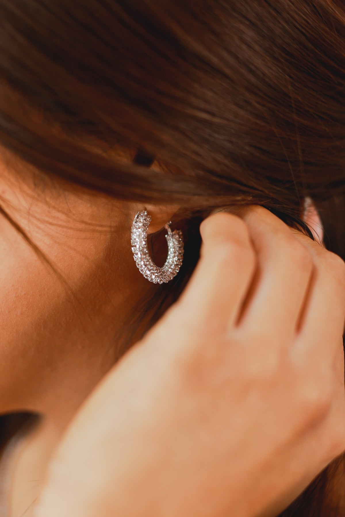 Crystal Clear Earrings In Silver-Earrings-Sam Mi Jewelry-Southern House