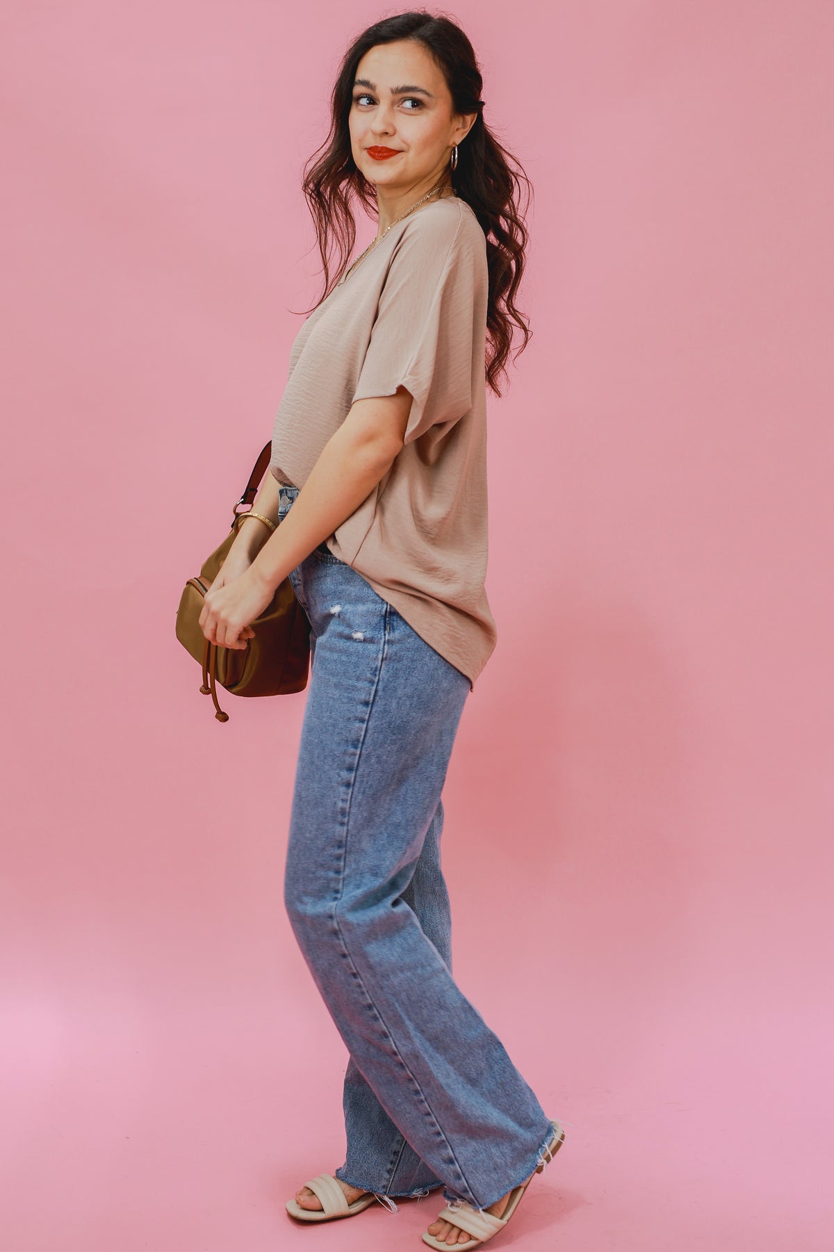 Living In Style Shift Top In Latte-Shirts/Top-Entro-Southern House