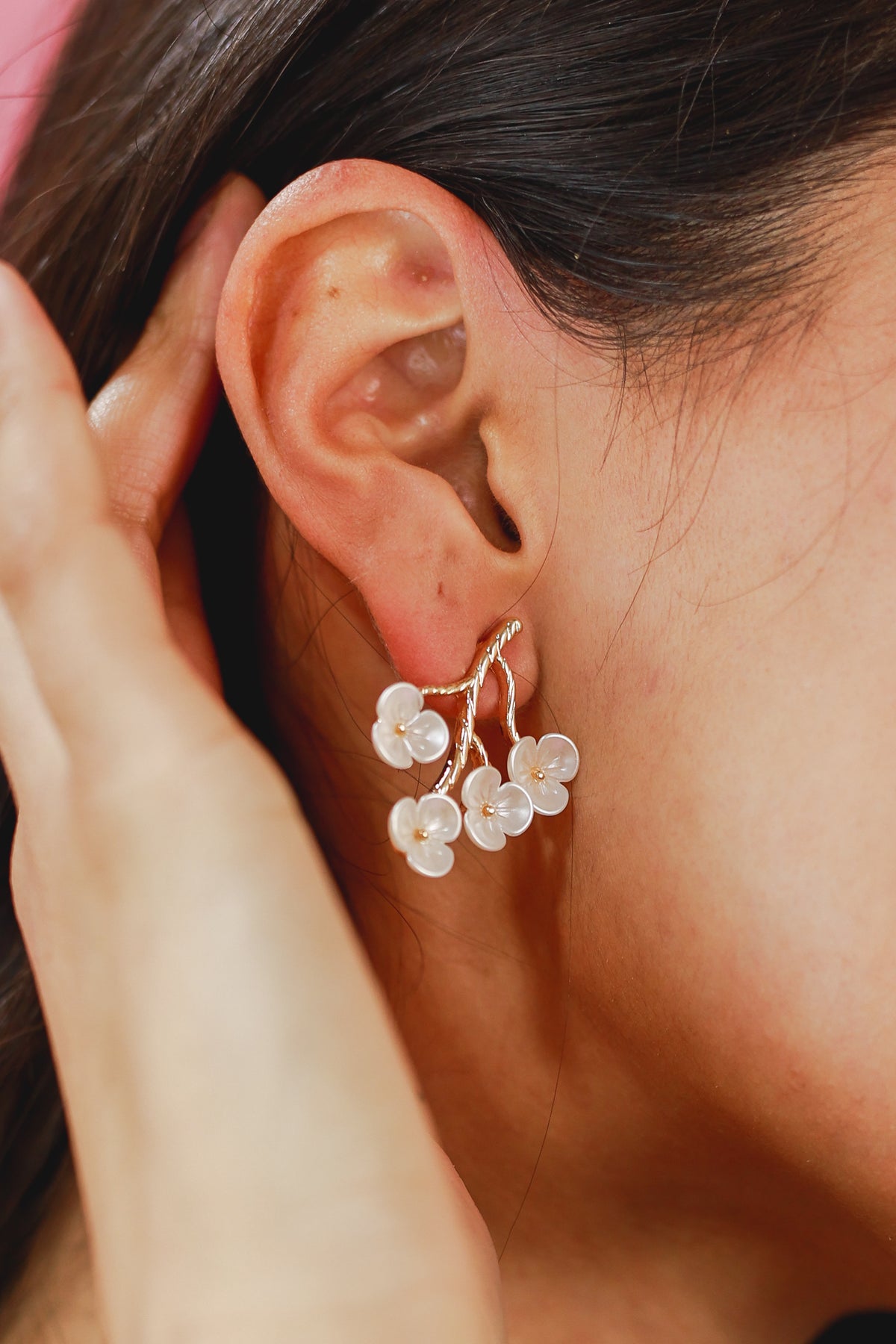 Cherry Blossom Earrings In Gold-Southern House-Southern House