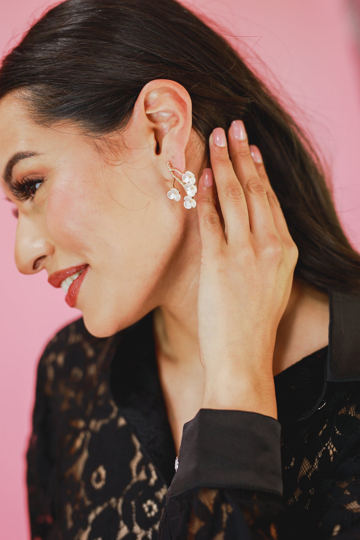 Cherry Blossom Earrings In Gold-Southern House-Southern House