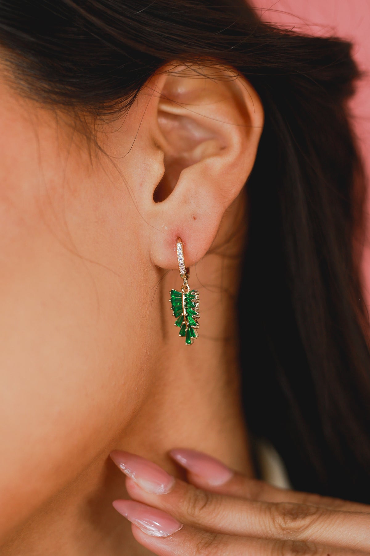 Banana Leaf Earrings In Green-Southern House-Southern House