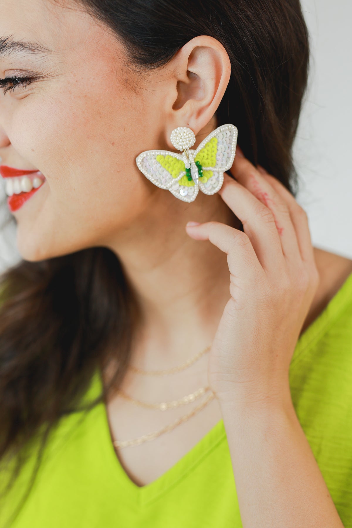 Cutie White Butterfly Earrings-Earrings-Sam Mi Jewelry-Southern House