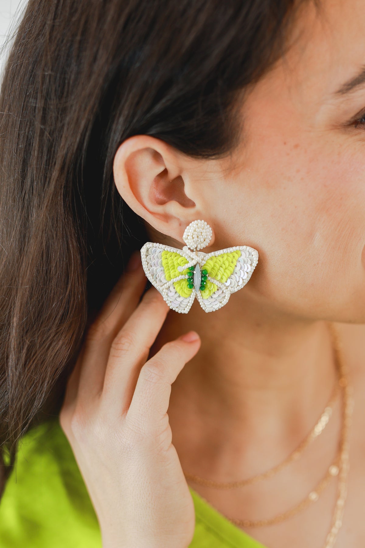 Cutie White Butterfly Earrings-Earrings-Sam Mi Jewelry-Southern House