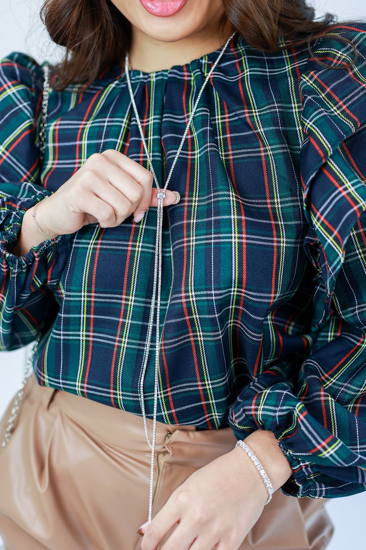 Holiday Glitter Adjustable Bracelet In Silver-Bracelet-Sam Mi Jewelry-Southern House