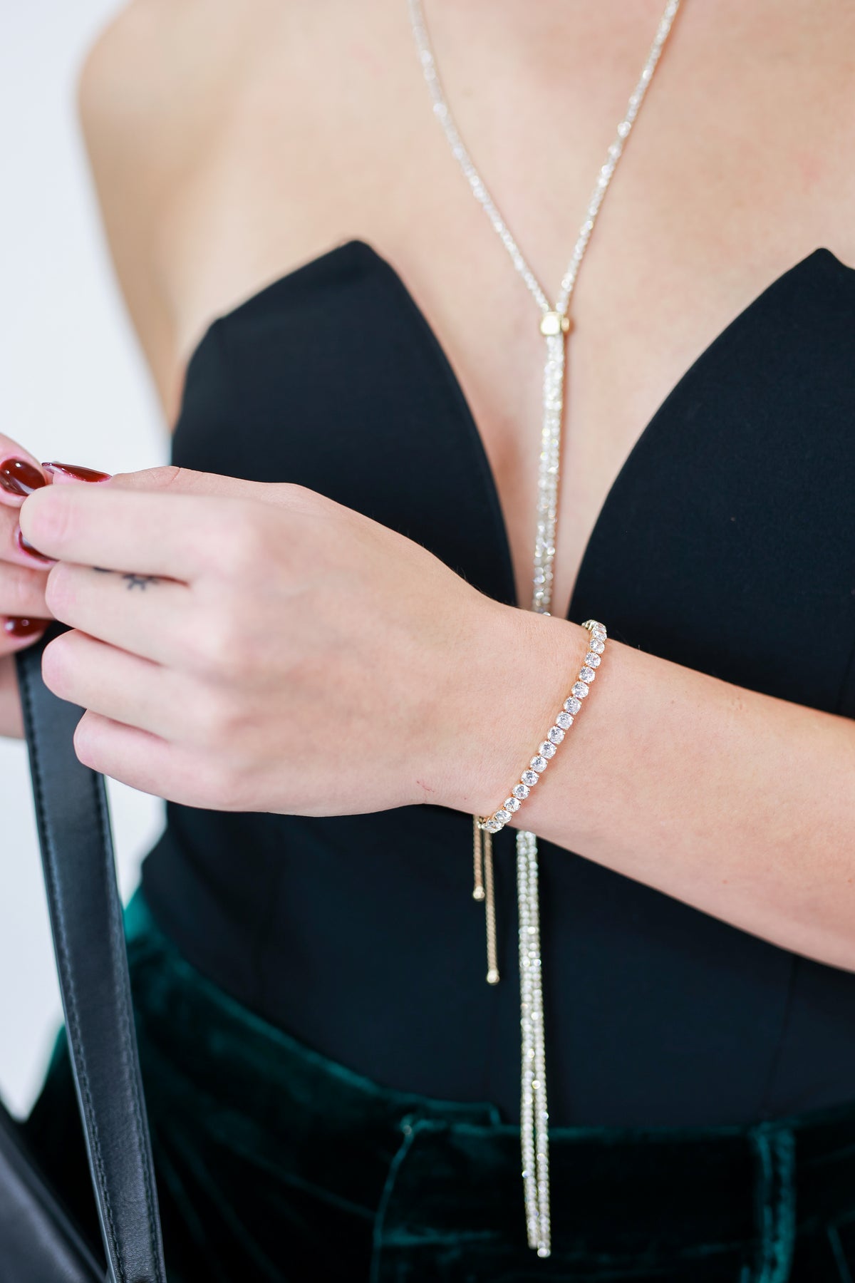 Sparkle And Glam Adjustable Bracelet In Gold-Bracelet-Sam Mi Jewelry-Southern House