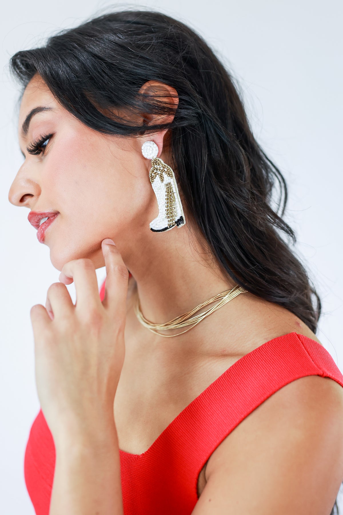 Snow Fringe Boot Earrings-Earrings-Southern House-Southern House