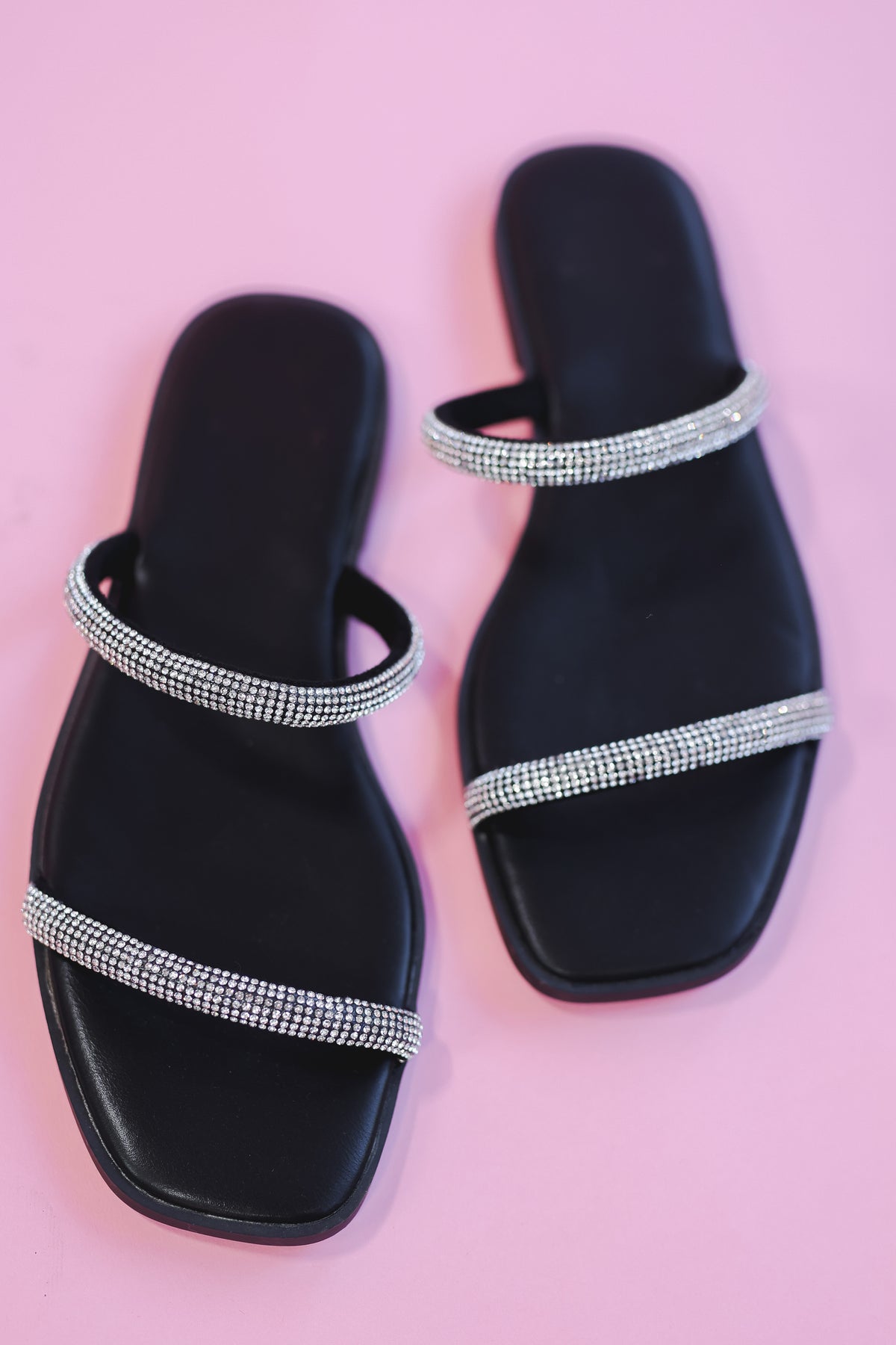 The Lucy Rhinestone Sandal In Black-KKE Original-Southern House