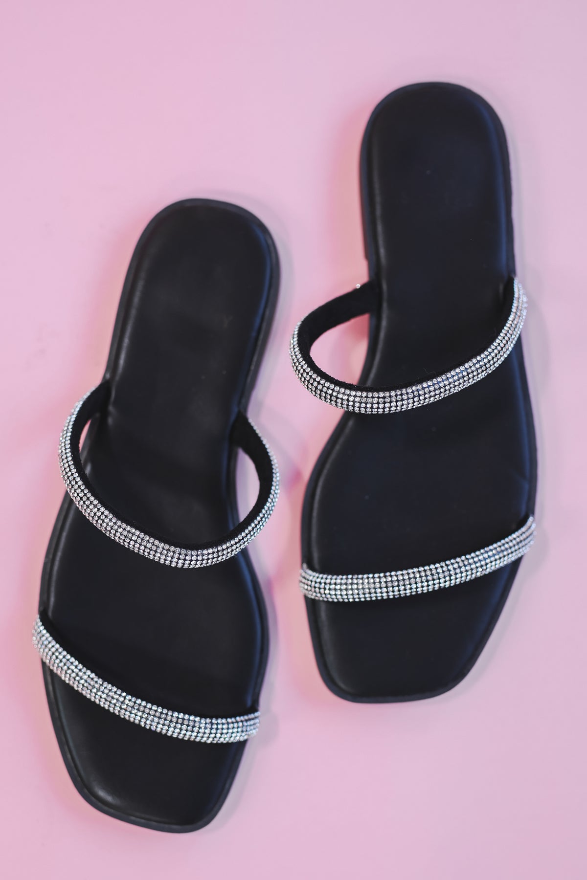 The Lucy Rhinestone Sandal In Black-KKE Original-Southern House