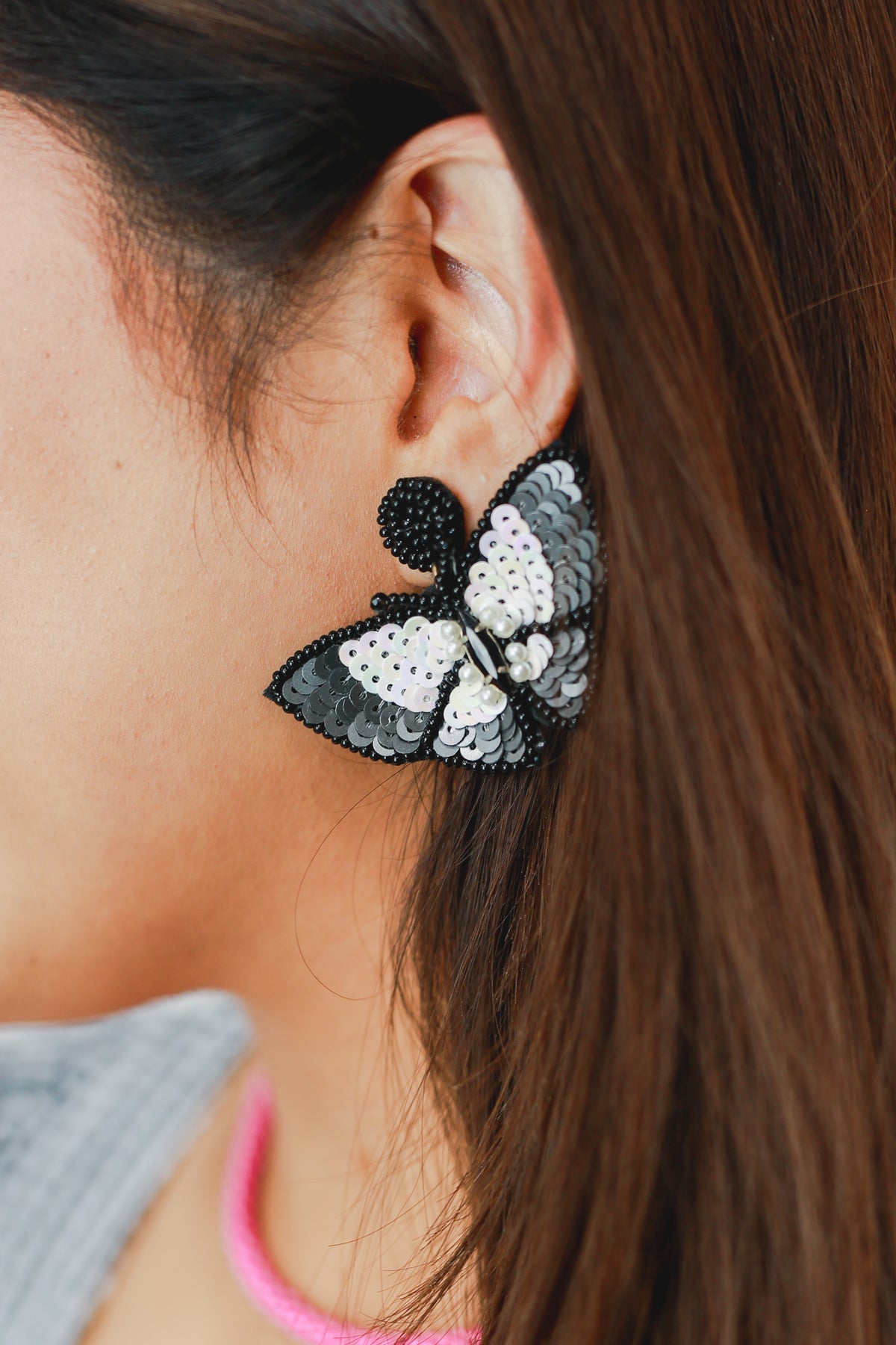 Cutie Butterfly Earrings In Black-Earrings-Sam Mi Jewelry-Southern House