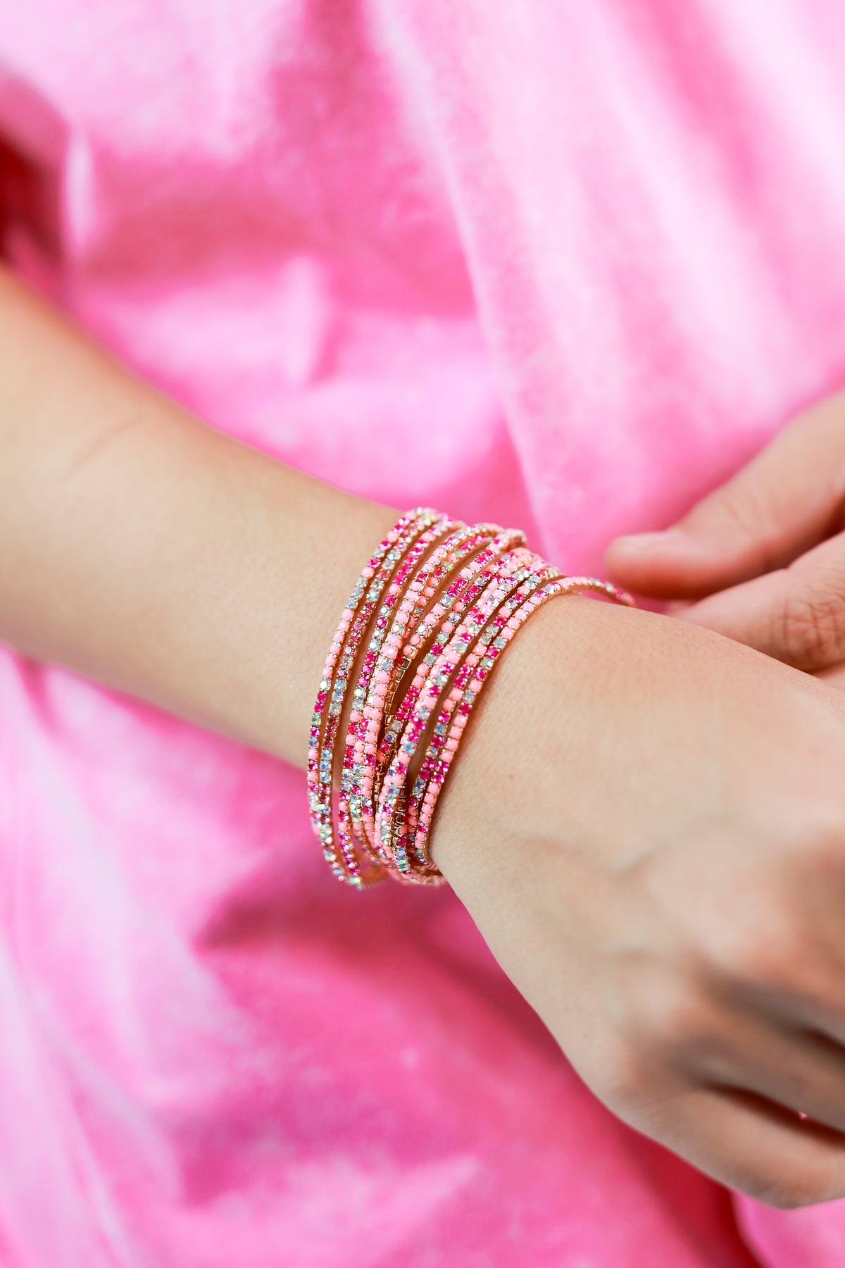 VIP Party Bracelet Set In Pink-Bracelet-Sam Mi Jewelry-Southern House