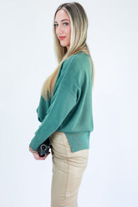 Cuteness Counts Knit Sweater In Sage