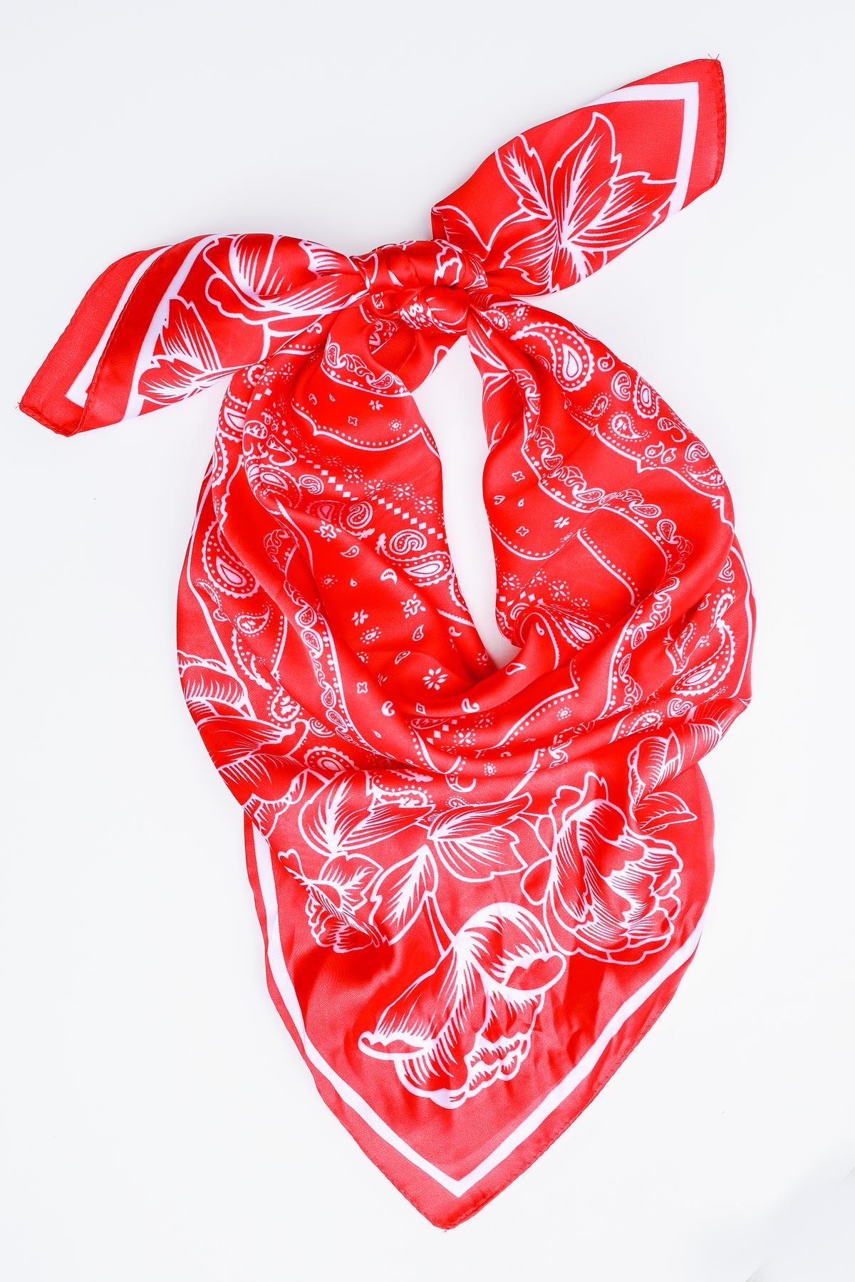 Jetting Around Satin Scarf In Red-Southern House-Southern House