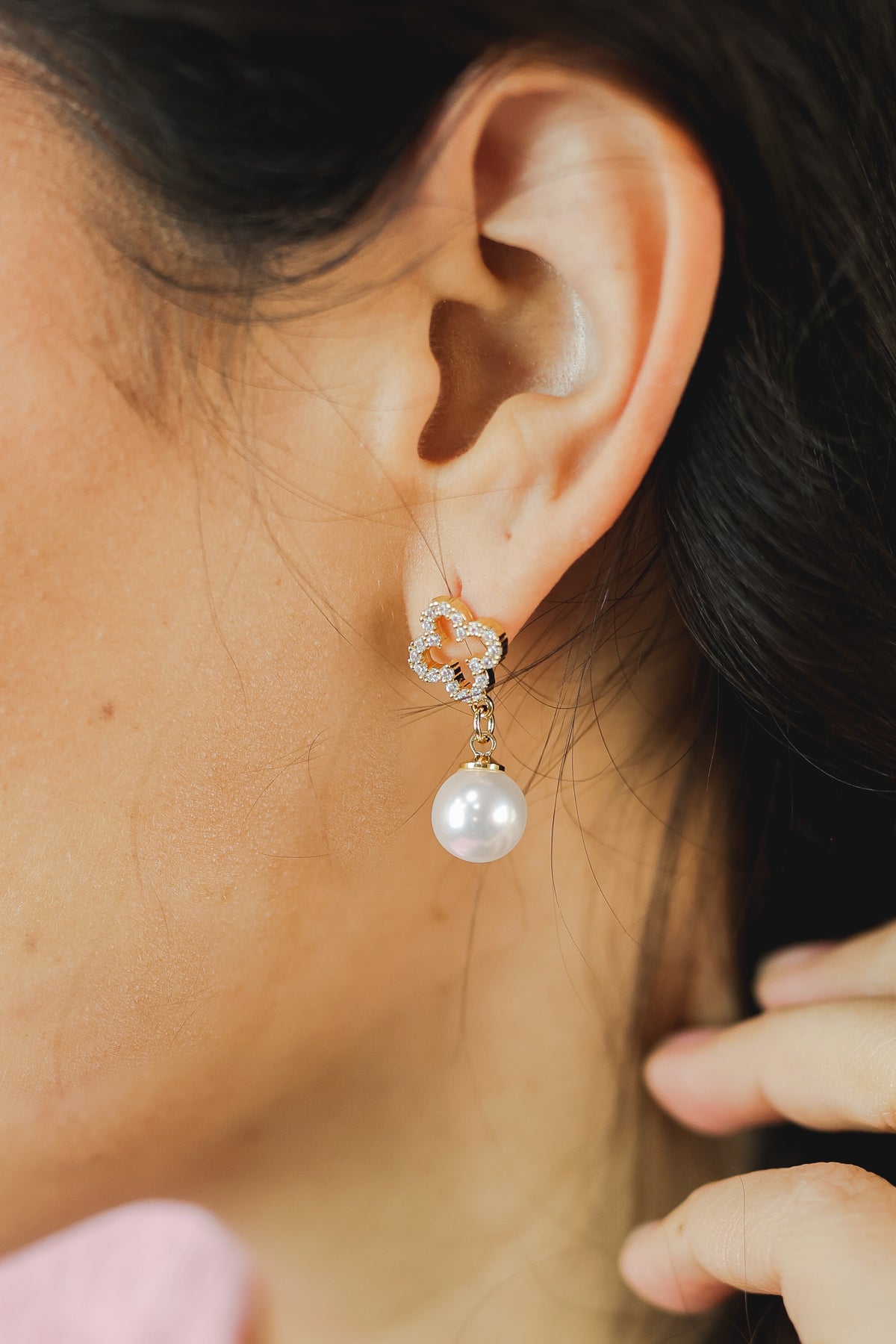 Clover Pearl Earrings-Southern House-Southern House