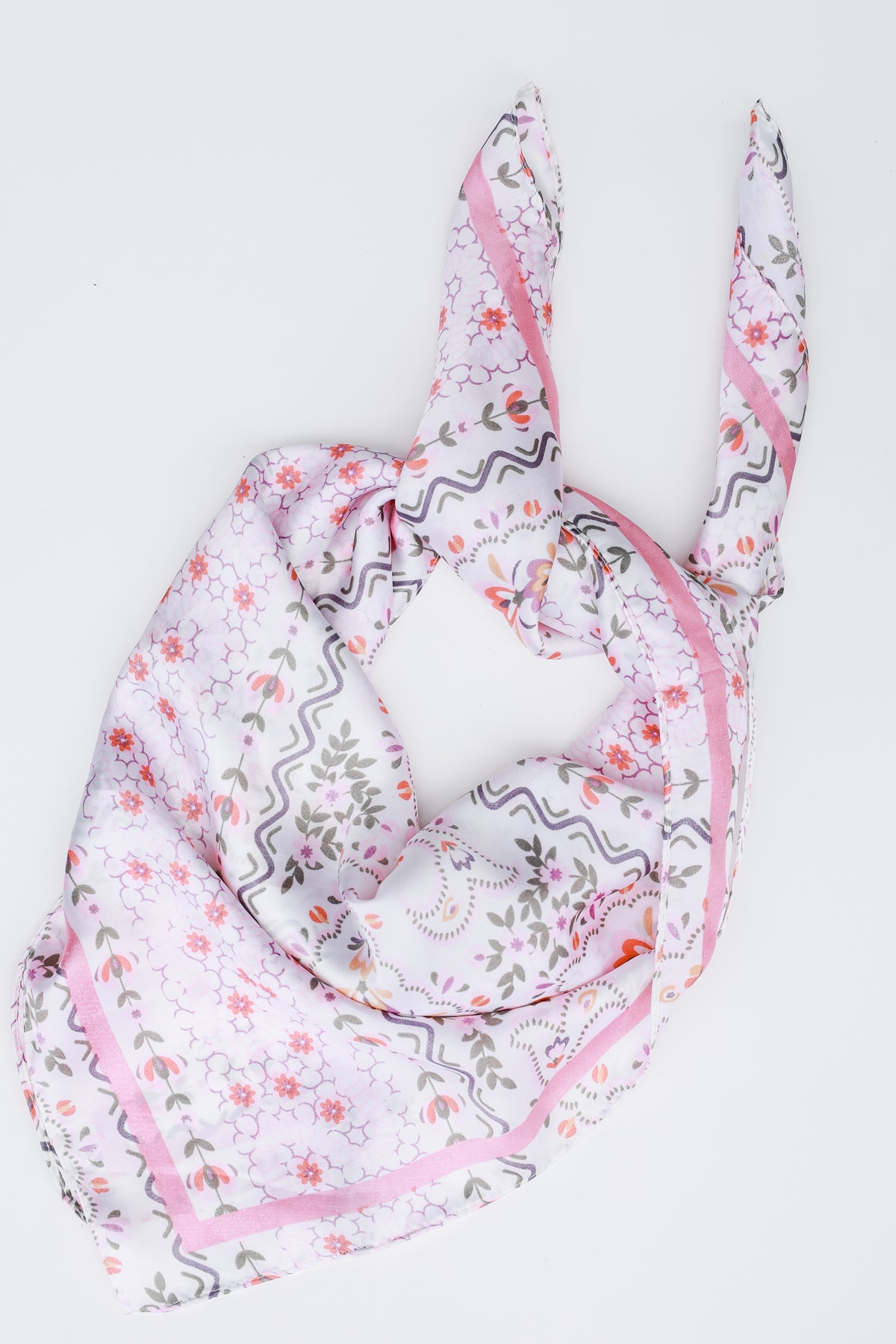 Gardenia Party Satin Scarf In Light Pink-Southern House-Southern House