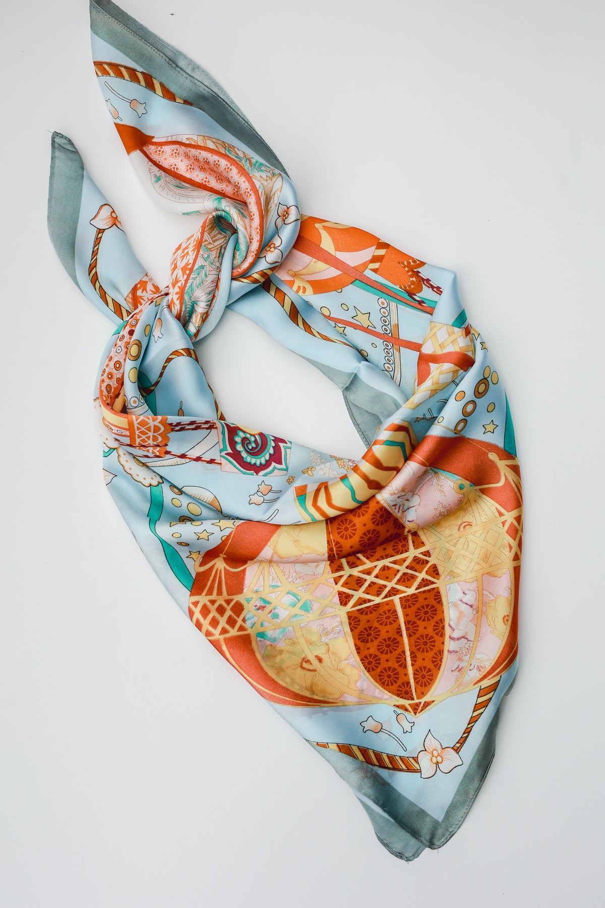 Hot Air Balloon Scarf In Light Blue-Southern House-Southern House