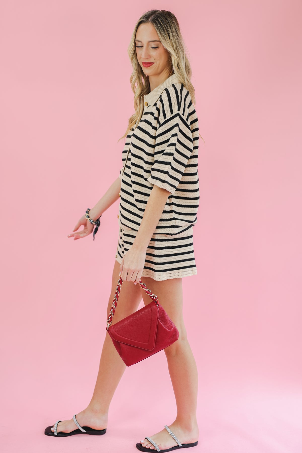 The Lucy Rhinestone Sandal In Black-KKE Original-Southern House