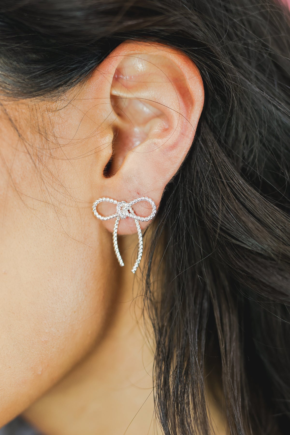 Ribbon Ready Earrings In Silver-Southern House-Southern House