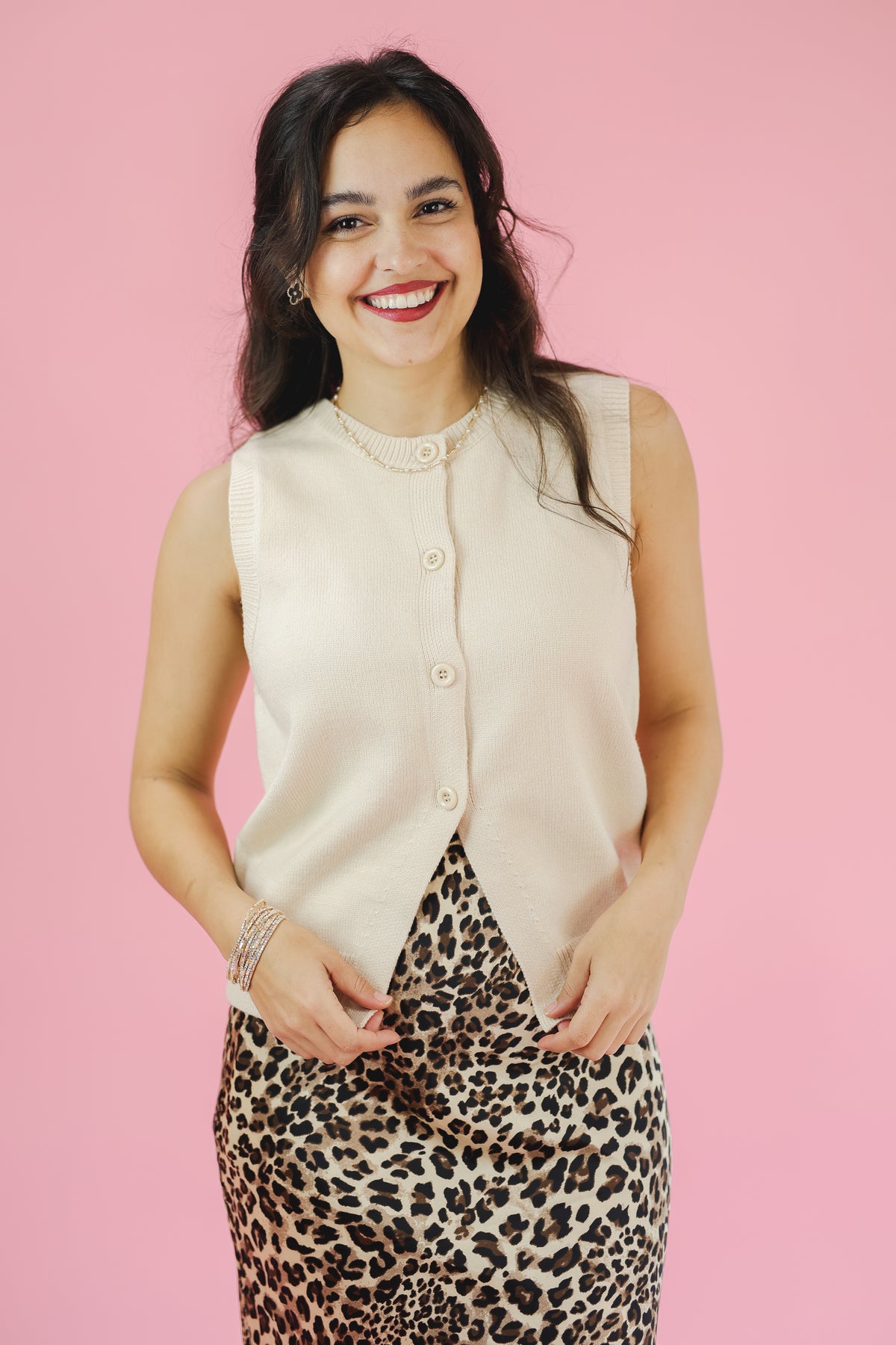 Knit And Calm Tank - Cream-Le lis-Southern House